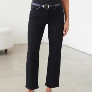 AYR The Frenchie Cropped Jeans, Faded Black, Size 30, GUC